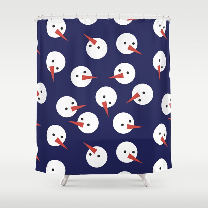 Snowmen pattern on dark Shower Curtain