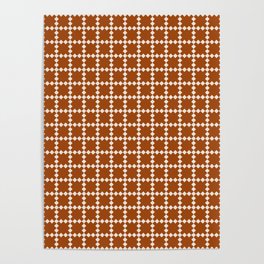 Geometric retro orange pattern Poster