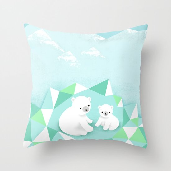 Arctic Den Throw Pillow
