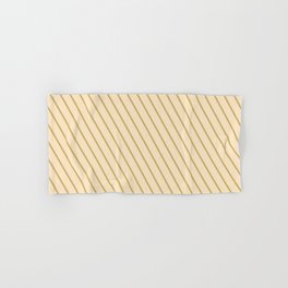[ Thumbnail: Dark Khaki and Bisque Colored Lines Pattern Hand & Bath Towel ]