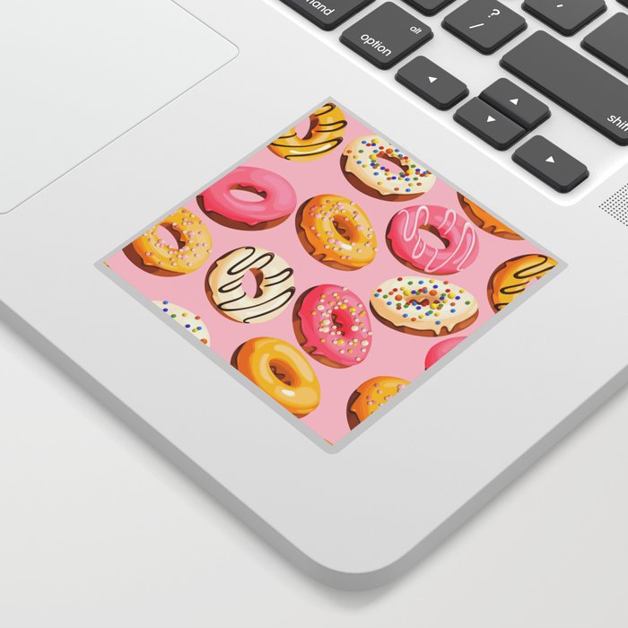 Doughnuts Pink Yellow Modern Confectionery Decor Sticker