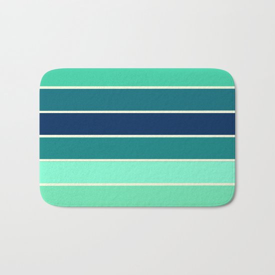 Stripes Aqua & Teal Bath Mat