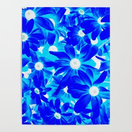 blue sunflowers Poster
