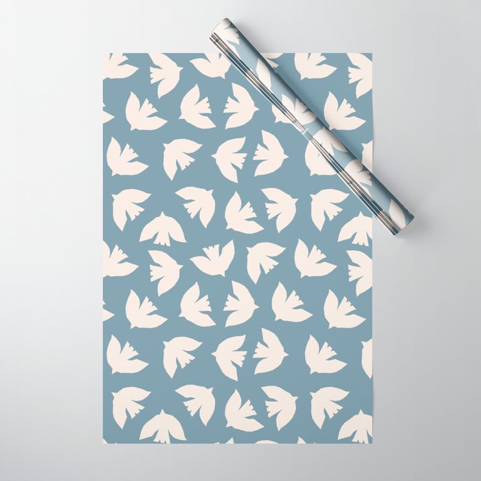 Henri Matisse Inspired Flying Doves Bird Pattern II Wrapping Paper