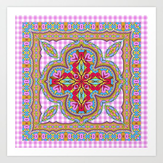 Mix&Match; Pretty Pink Mandala Meditation pillow 01 Art Print