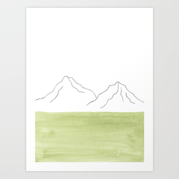 Minimalist mountains Art Print