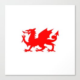 WELSH DRAGON red with white shadow. Canvas Print