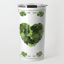 St. Patrick's Clover Heart Travel Mug