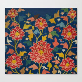Chinese Embroidery of Peonies Canvas Print