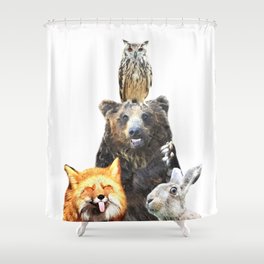 Woodland Animal Friends Shower Curtain