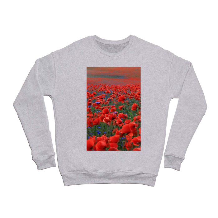 Field of Beautiful Red Poppies Crewneck Sweatshirt