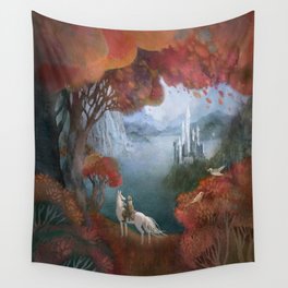 Traveller and the Fairy Castle Wall Tapestry