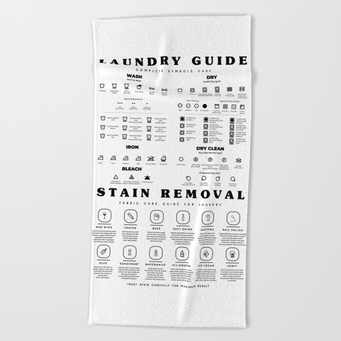 The Laundry Guide With Stain Removal Instruction Beach Towel