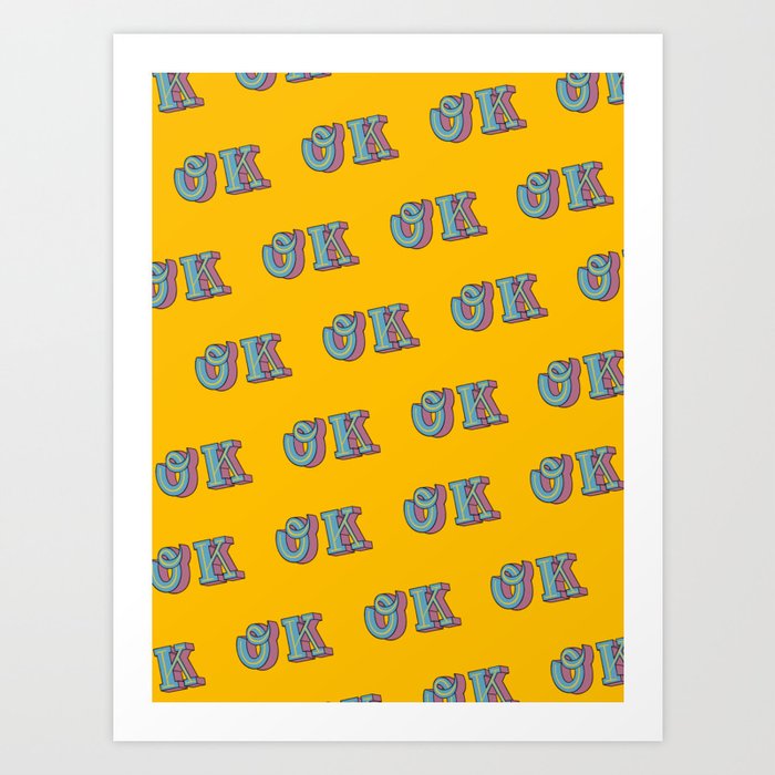 OK Letter Pattern Art Print