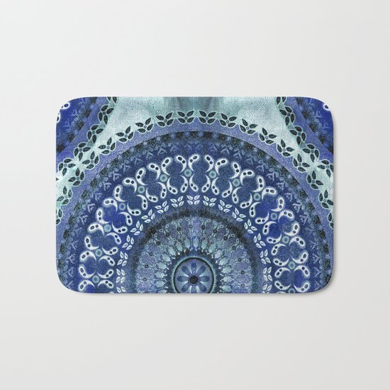 Vintage Blue Wash Mandala Bath Mat