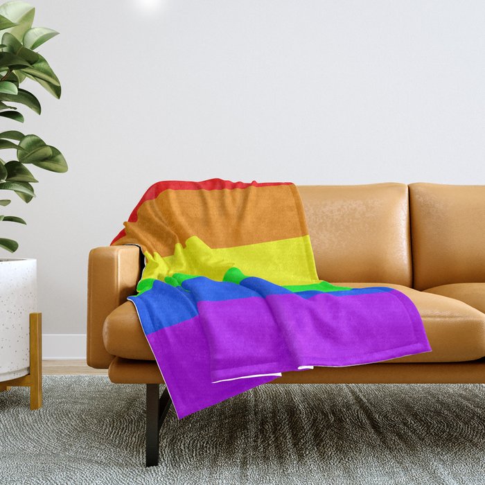 Rainbow Pride flag (vertical format) Throw Blanket