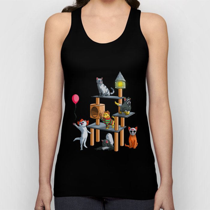 Funny Cat Horror Movies Cute Halloween for Cat Kitty Lovers Tank Top by  blink imprints | Society6