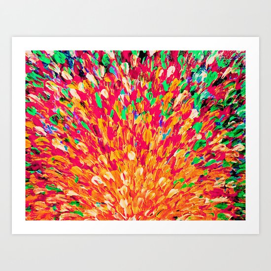 NEON SPLASH - WOW Intense Dash of Cheerful Color, Bold Water Waves Nature Lovers Modern Abstract Art Print