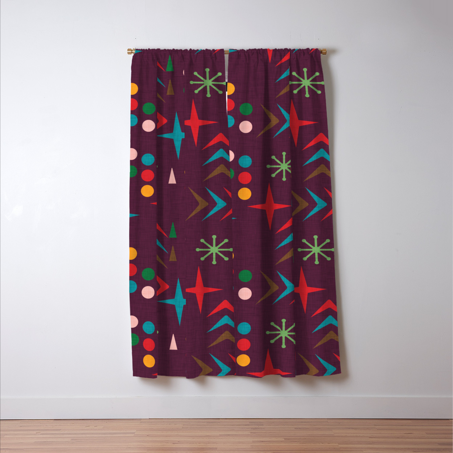 Atomic Pattern Purple Mid Century Modern Homedecor Blackout Curtain By Susycosta Atomic Pattern Purple Mid Century Modern Homedecor Blackout Curtain By Susycosta