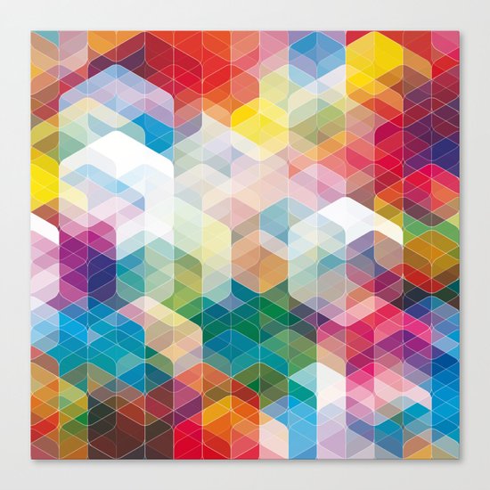 Cuben Curved #3 Geometric Art Print. Canvas Print