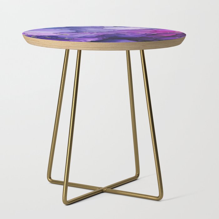 Violet Storm - Abstract Ink Side Table