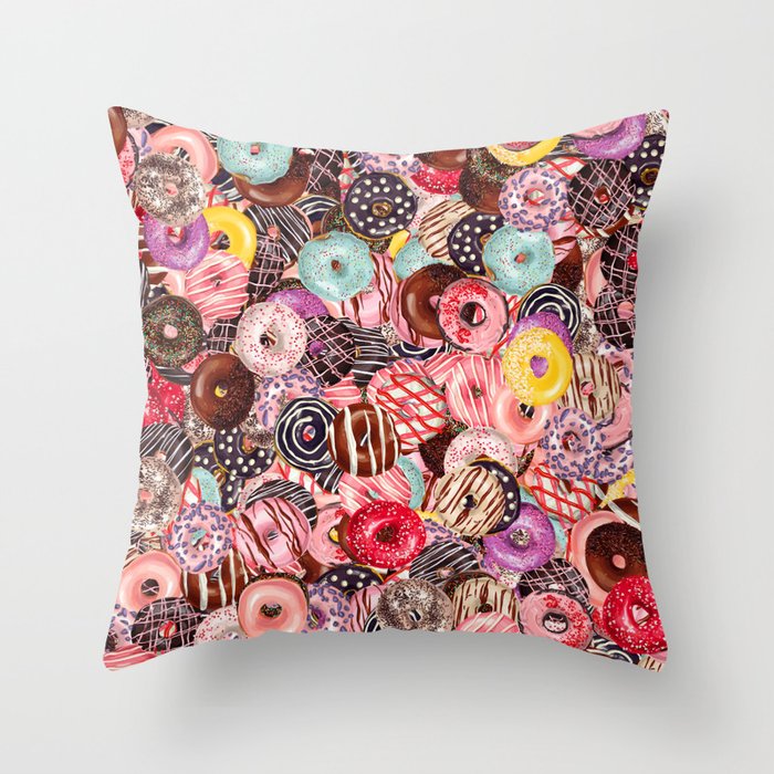 Donuts Throw Pillow