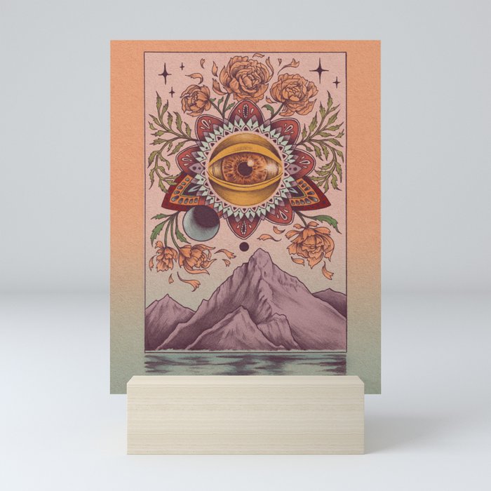 Magic eye and mountains Mini Art Print