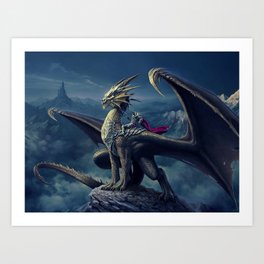 He and His Dragon Art Print