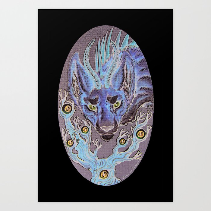 Eyes (fantasy cat) Art Print