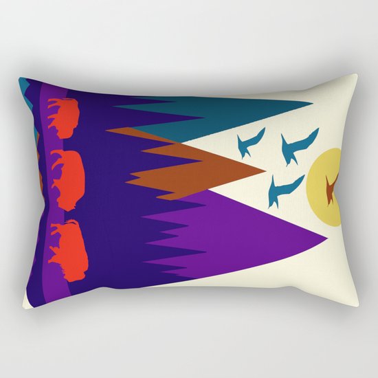 Three Bison Rectangular Pillow