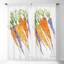 Carrots purple and orange Blackout Curtain