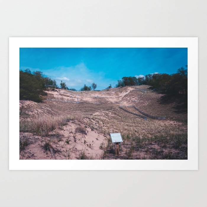 Looking up at the dunes at a park in Michigan Art Print