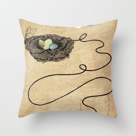 Bird's Winged Flight Throw Pillow