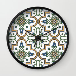 Spanish Tile Pattern – Andalusian ceramic from Seville Wall Clock