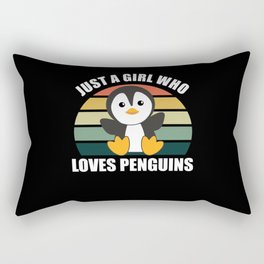 Just One Girl Who Loves Penguins - Cute Penguin Rectangular Pillow