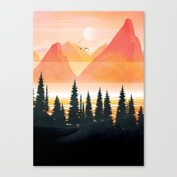 Pine Forest Sunset 1 Canvas Print