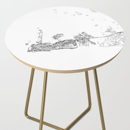 Key West White Map Side Table