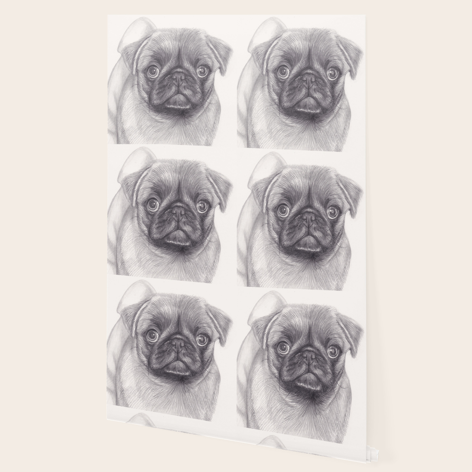 Pug Dog Animal Pet Pencil Drawing Four Legged Freind Wallpaper