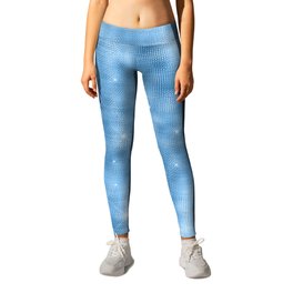 Glam Blue Diamond Shimmer Glitter Leggings