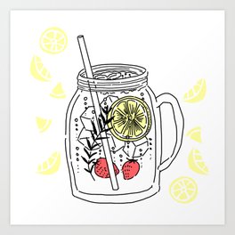 Fruit cider with herbs Art Print