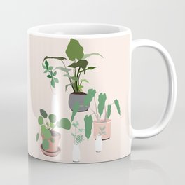 plant party in pink Coffee Mug | Millennialpink, Plants, Drawing, Terracotta, Tropical, Jungalow, Milkbottles, Pastel, Digital, Julestillman 