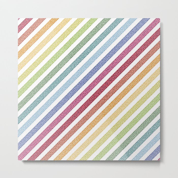 Stripes rainBow Pixels Metal Print