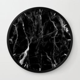Black marble texture Wall Clock