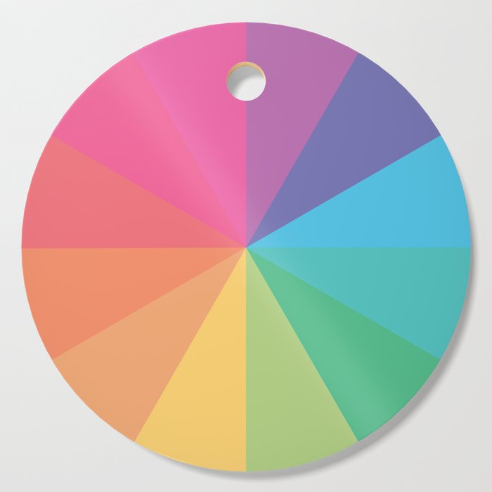 Minimal Simple Colourful Rainbow Circle Design Cutting Board