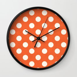 Orange Dotted Print  Wall Clock