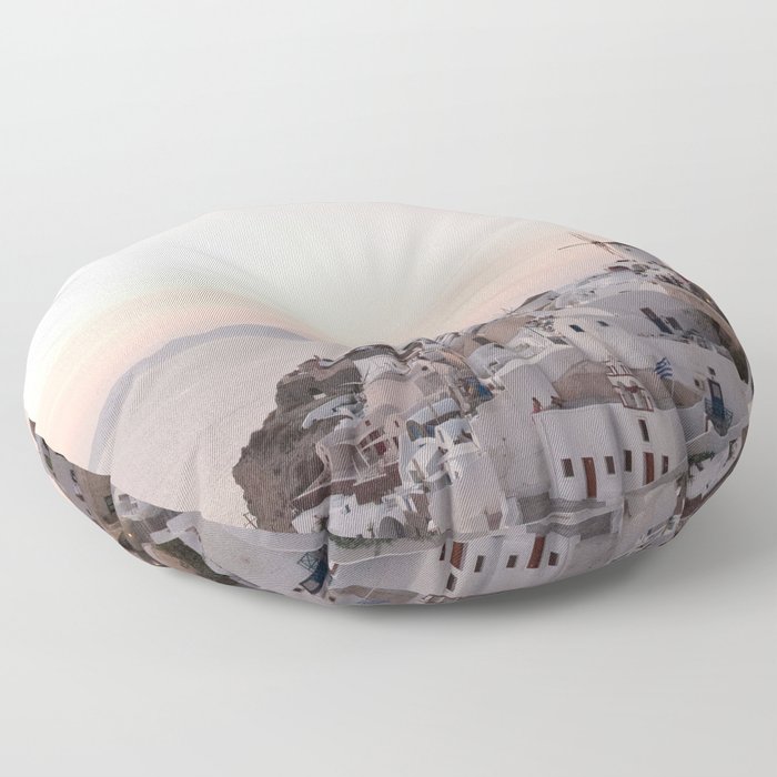 Dreamy Santorini Sunset #1 #wall #art #society6 Floor Pillow