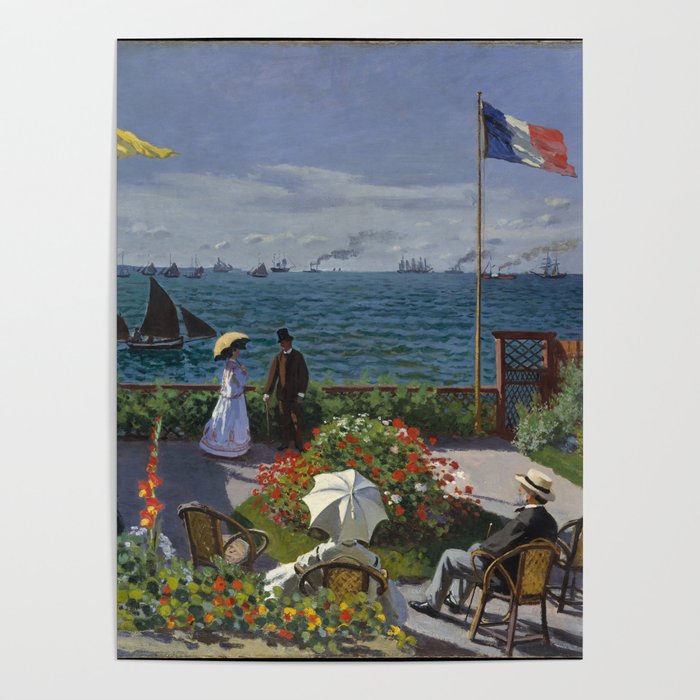 Claude Monet Garden At Sainte Adresse, Monet Garden At Sainte Adresse