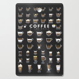 Coffee Types Chart Cutting Board