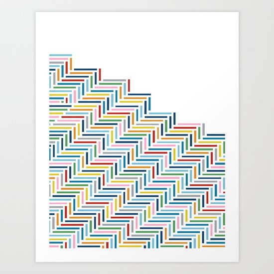 Herringbone Color Part Art Print