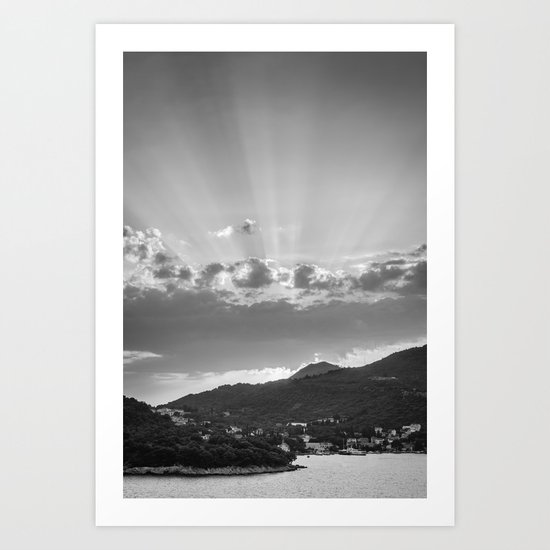 Dubrovnik Beams BW Art Print